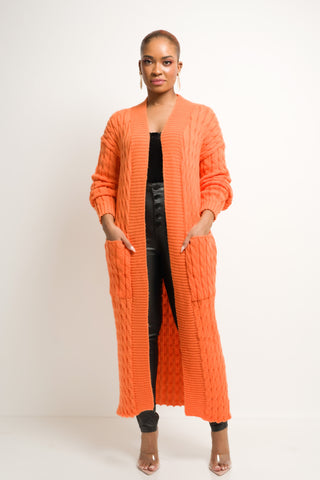 Emma Knit Cardigan (Orange) - Exquisite Styles Boutique