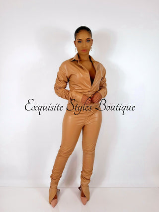 Arielle Leather Pants Set - Exquisite Styles Boutique