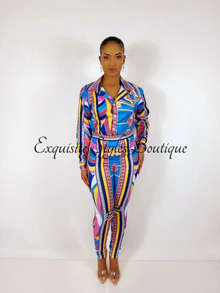 Tania Geo Print Pants Set - Exquisite Styles Boutique