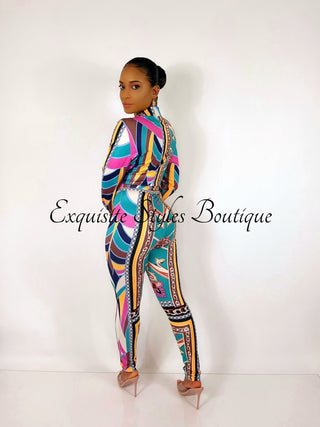 Desna Scarf Geo print Pants Set - Exquisite Styles Boutique