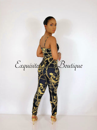 Sadie Baroque Print  Pants Set - Exquisite Styles Boutique