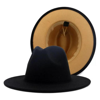 Black/Tan Bottom Fedora Hat