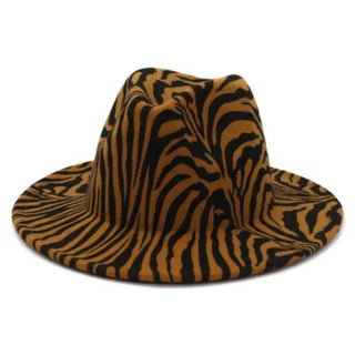 Brown Zebra Fedora Hat