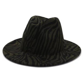 Dark Grey Zebra Fedora Hat
