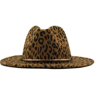 Khaki Leopard Fedora Hat