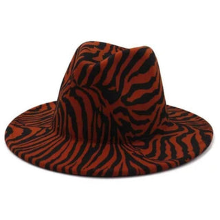 Maroon Zebra Fedora Hat