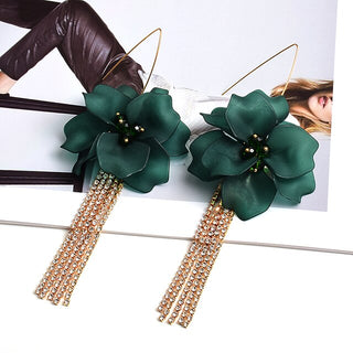 Hawaii Flower Tassel Statement Earrings - Exquisite Styles Boutique