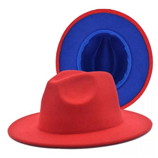 Red/Royal Blue Bottom Fedora Hat