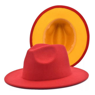 Red/Yellow Bottom Fedora Hat