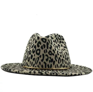 White Leopard Fedora Hat