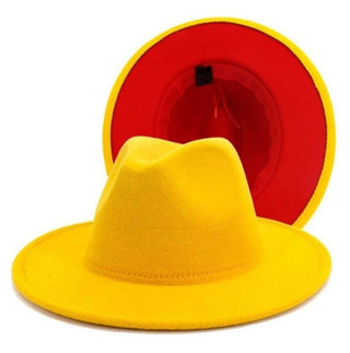Yellow/Red Bottom Fedora Hat